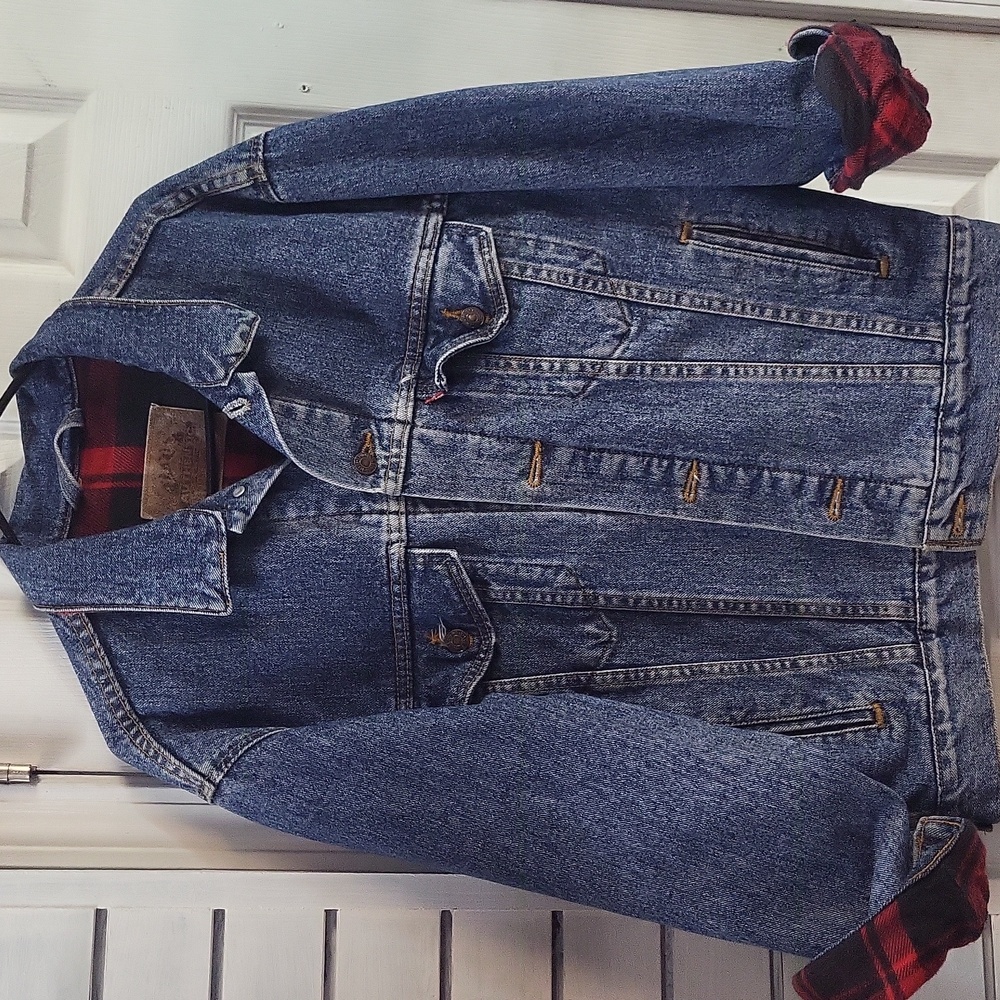 VTG. MEN's Levi's Blue Denim Jacket, Flannel Lined, Meduim - Picture 11 of 11